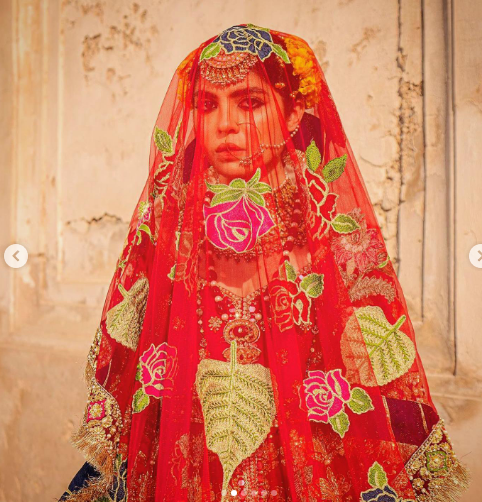 Bridal Net Embroidered Dupatta – Luxury Wedding Wear