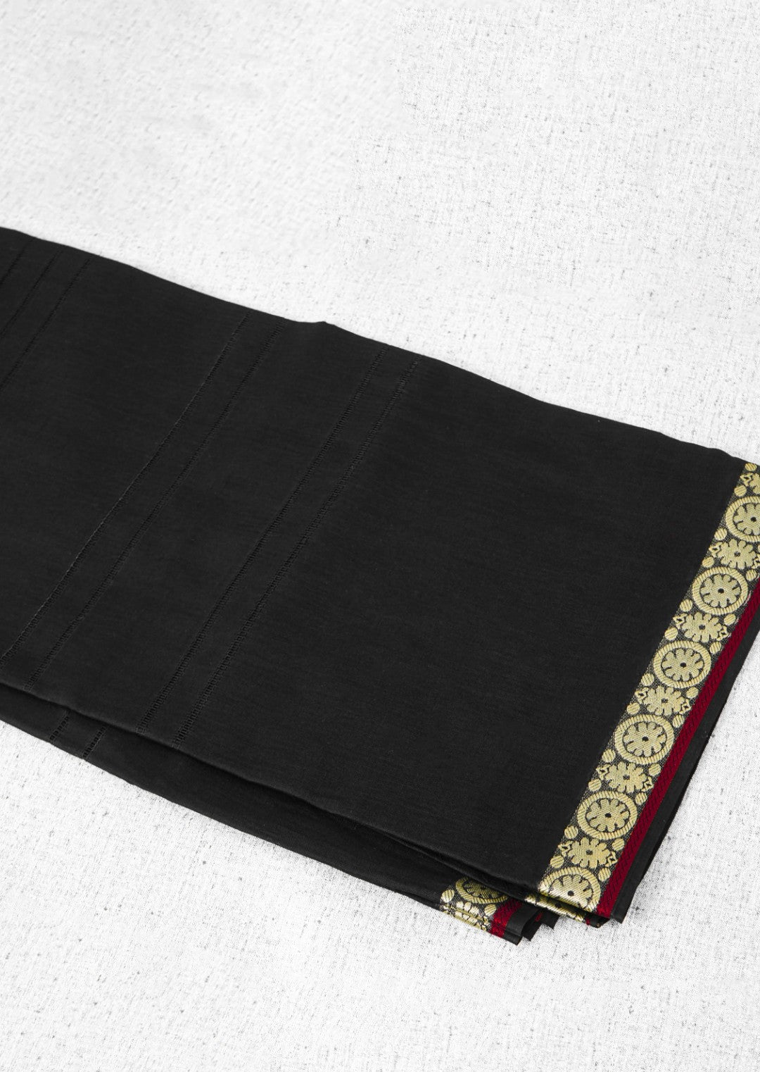 Elegant Black Pure Lawn Shawl with Traditional Woven Border