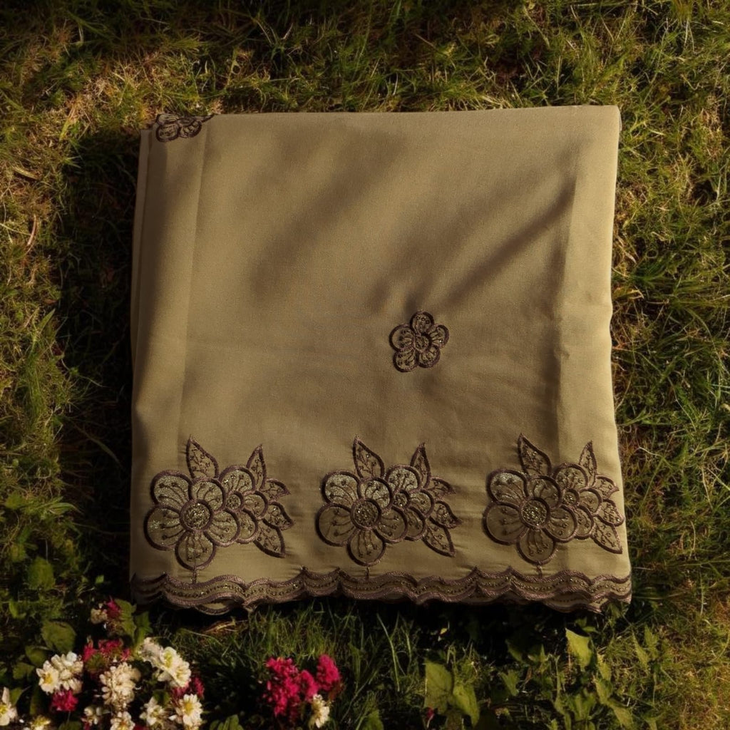 Premium Embroidered Swiss Shawl with Sequence | Soft & Elegant