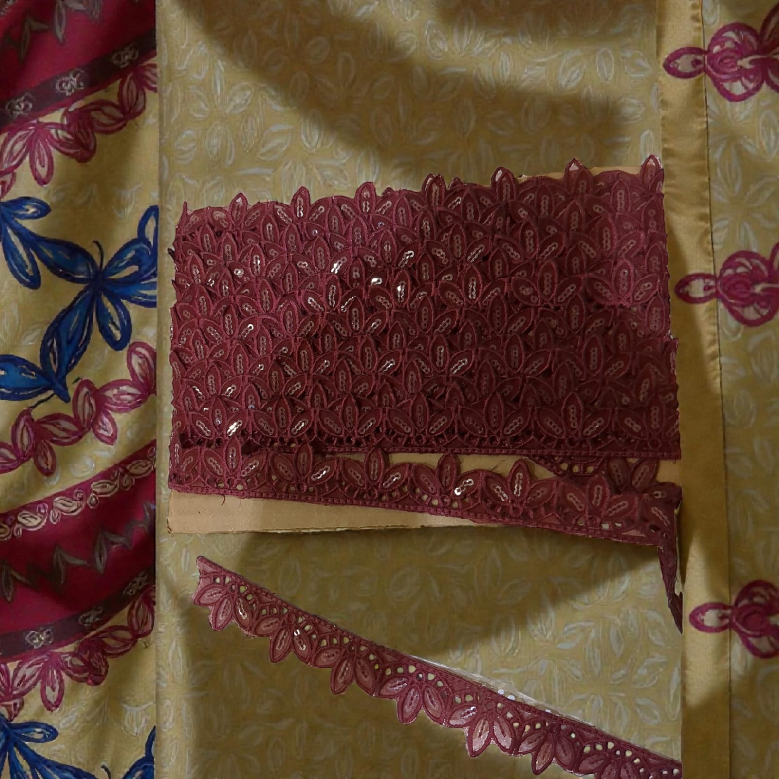 Luxury Embroidery  Dupatta Patti Lace with Sequence | 8.5 Yard