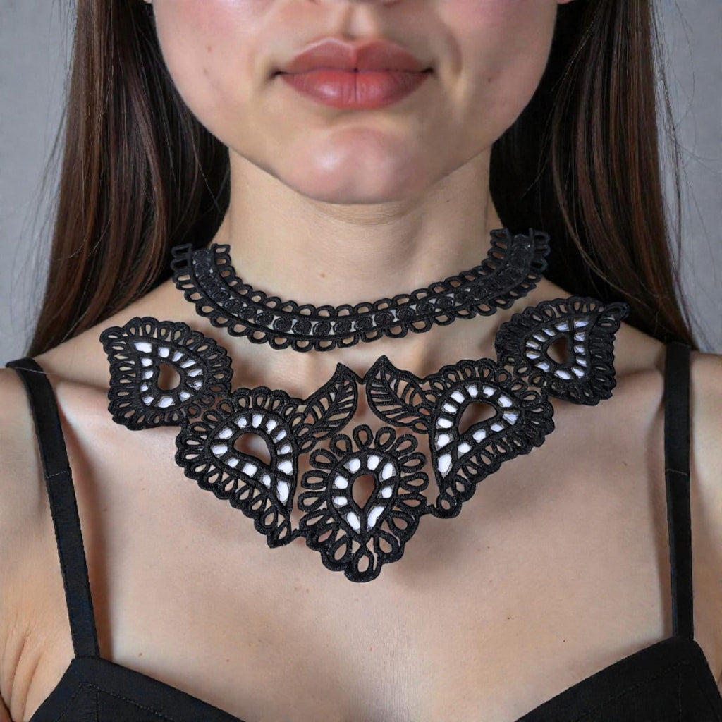 Premium Embroidered Organza Neckline | Elegant Designer Neck Patch