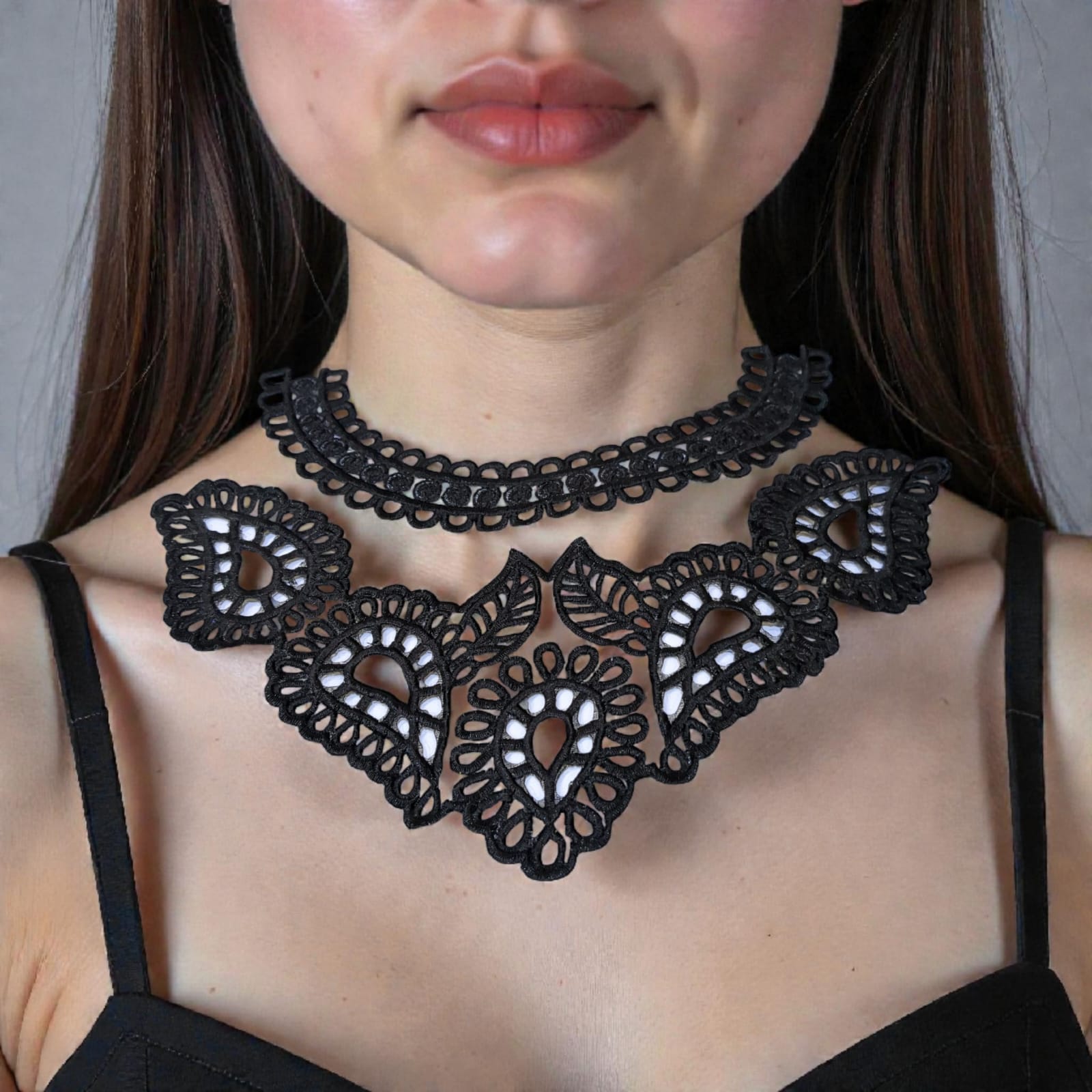 Premium Embroidered Organza Neckline | Elegant Designer Neck Patch