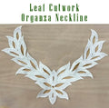 Elegant Leaf Cutwork Organza Neckline | Designer Embroidered Neck Patch
