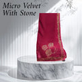 Micro Velvet with Stone | Luxury Embellished Velvet Fabric
