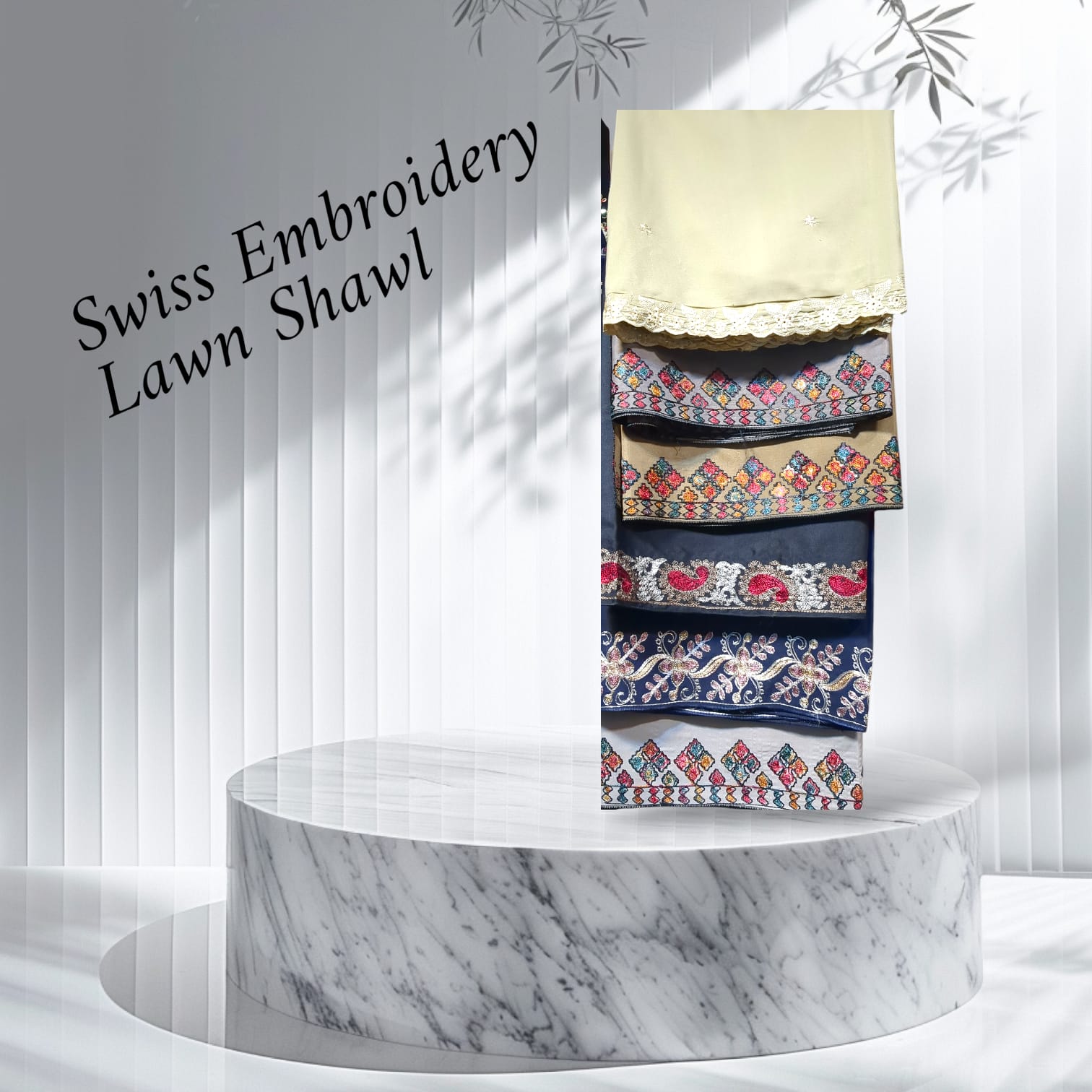 Premium Embroidered Swiss Shawl | Soft & Elegant