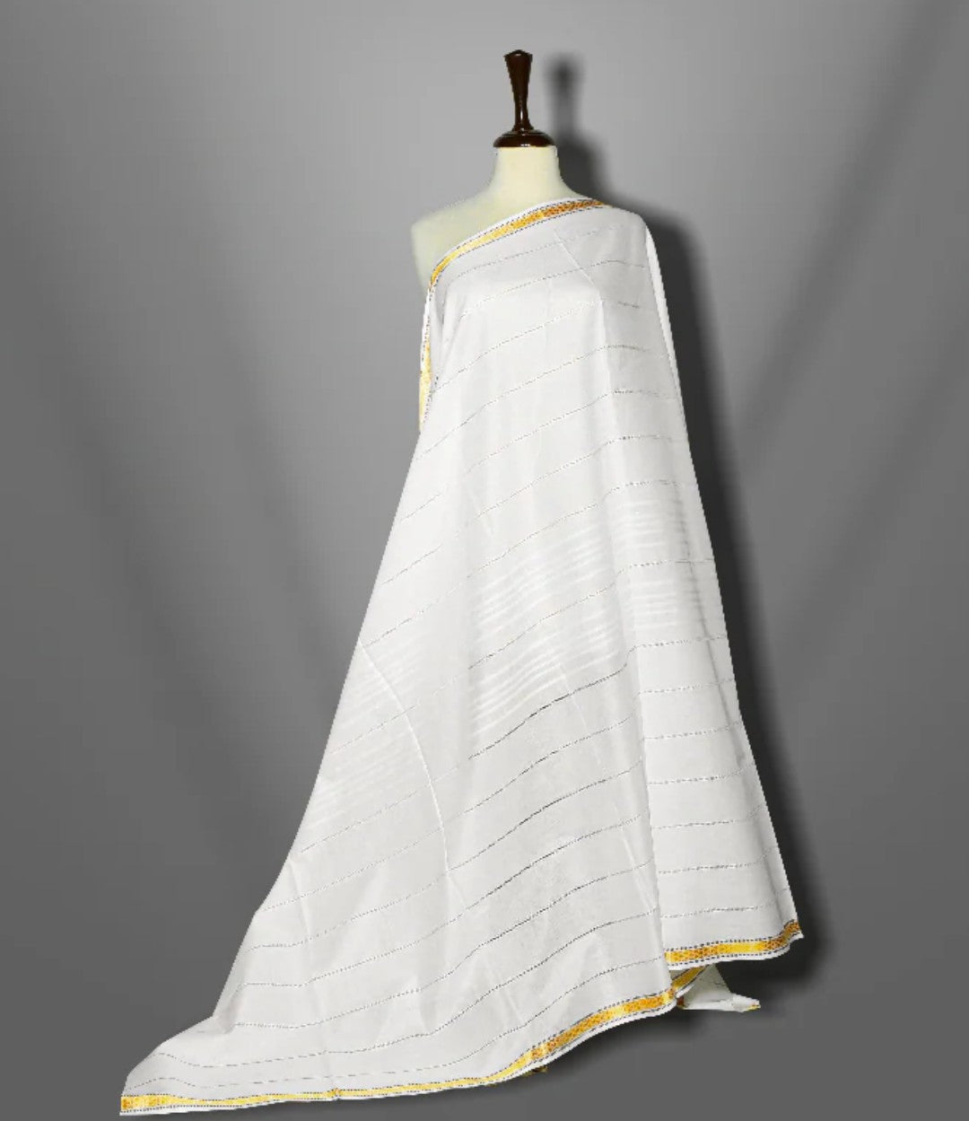 WHITE PURE LAWN SHAWL