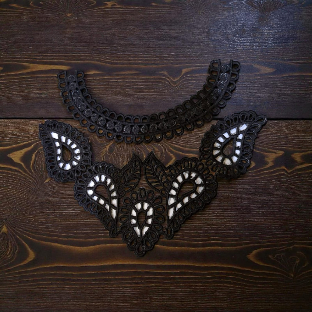 Premium Embroidered Organza Neckline | Elegant Designer Neck Patch