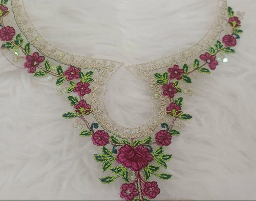 Maria B Inspired Embroidered Neckline with 2 Yards Hemline & 2 Bunches