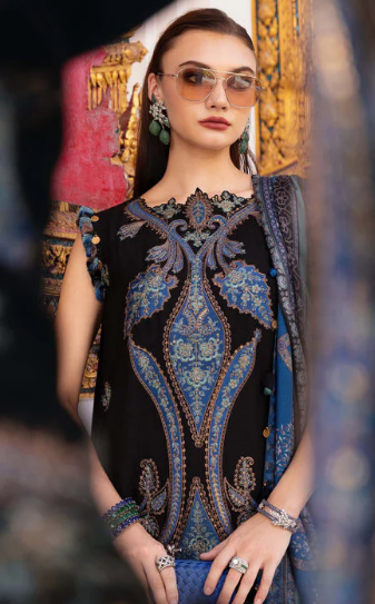 Trending 3 Piece Premium Un-Stiched Embroidered Suit – Elegant Designer Collection